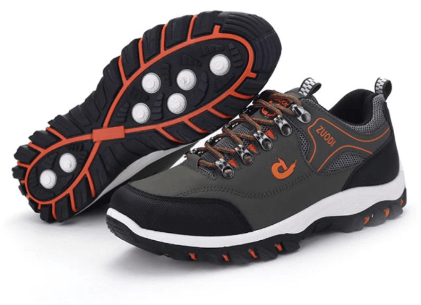 Men's lightweight waterproof hiking shoes, non-slip grip, rugged design, durable synthetic upper, ideal for outdoor activitie