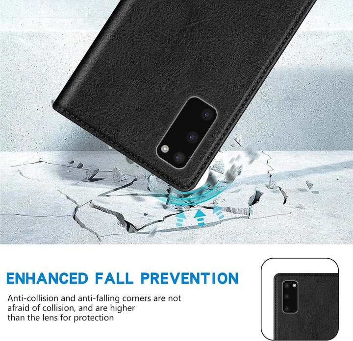 Men's retro leather wallet case for Samsung Galaxy with card slots, cash pocket, PU leather, magnetic closure, elegant design
