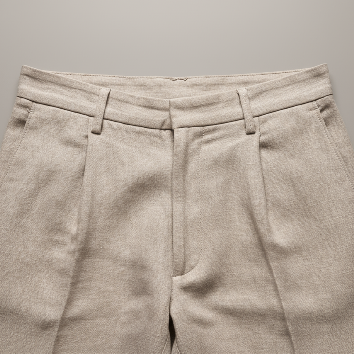 "Men's vintage loose fit linen trousers, relaxed fit, breathable, versatile colors, suitable for casual and semi-formal wear.