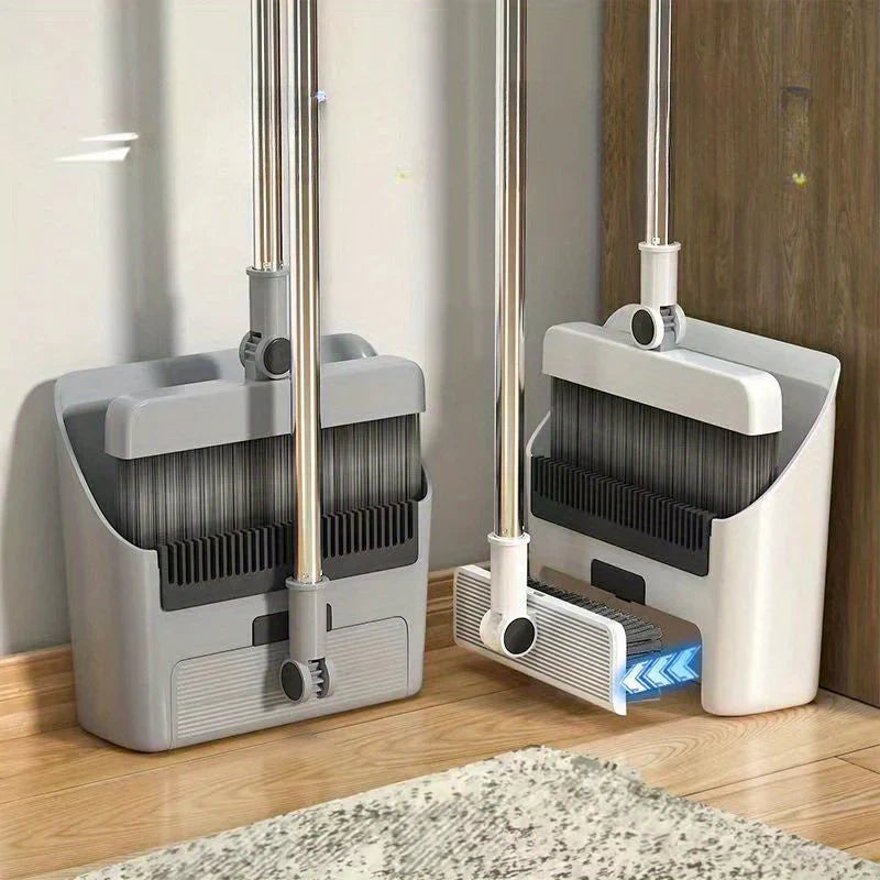 "Multifunctional broom and dustpan set for home cleaning, ergonomic 105 cm handle, 3-in-1 design, modern aesthetic."