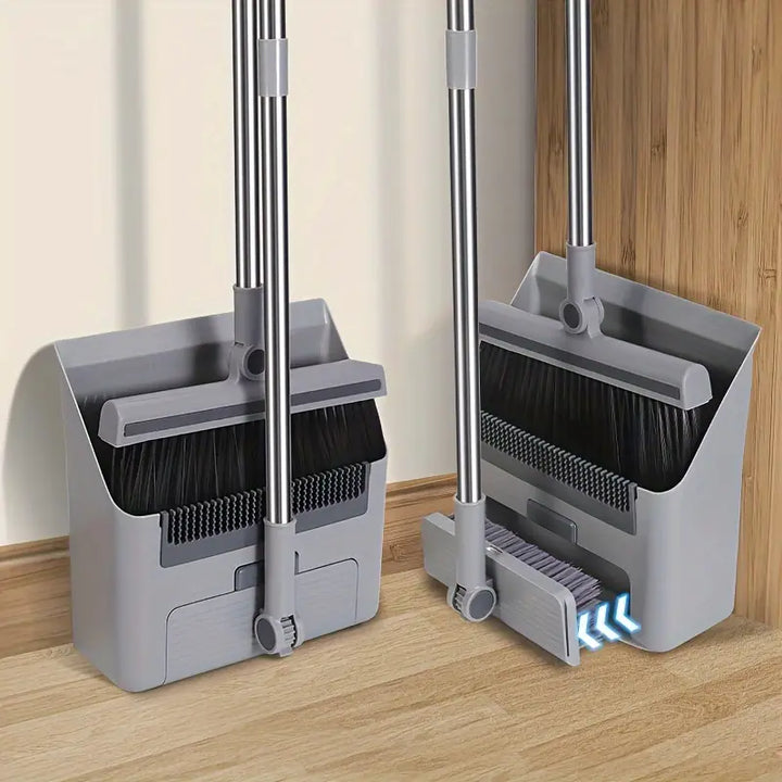 "Multifunctional broom and dustpan set for home cleaning, ergonomic 105 cm handle, 3-in-1 design, modern aesthetic."