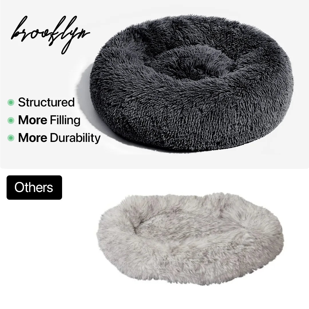 "Plush Brooklyn Deep Sleep Pet Bed in stylish colors, various sizes, perfect for your pet's comfort and home decor."