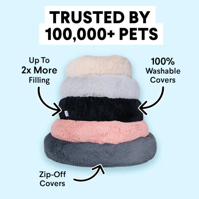 "Plush Brooklyn Deep Sleep Pet Bed in stylish colors, various sizes, perfect for your pet's comfort and home decor."