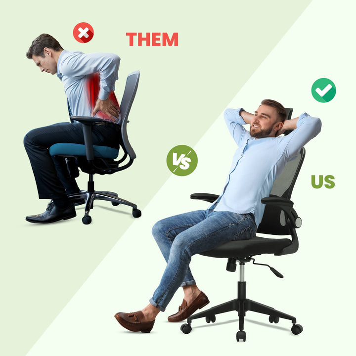 "Premium black mesh office chair with adjustable headrest and ergonomic design for maximum comfort and ventilation."