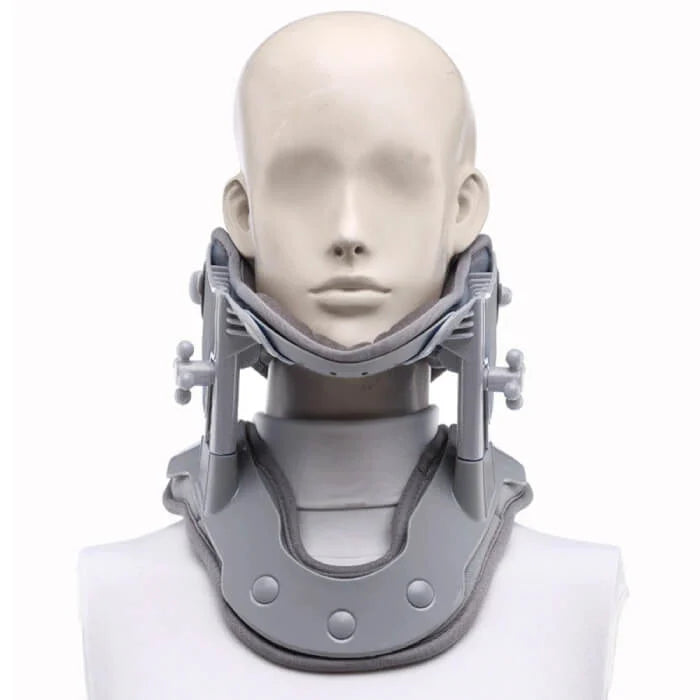 "Professional neck traction device with heat therapy, ergonomic design, supports neck posture, promotes relaxation and pain r