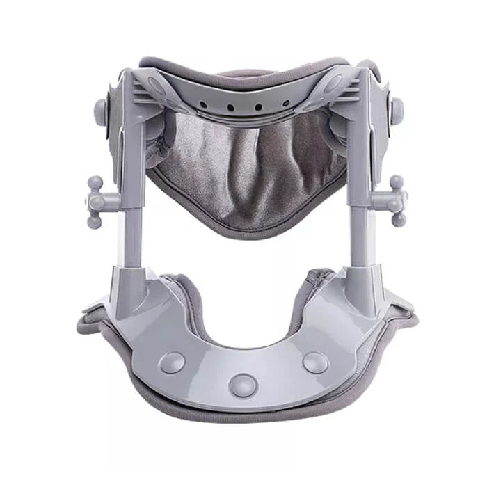 "Professional neck traction device with heat therapy, ergonomic design, supports neck posture, promotes relaxation and pain r