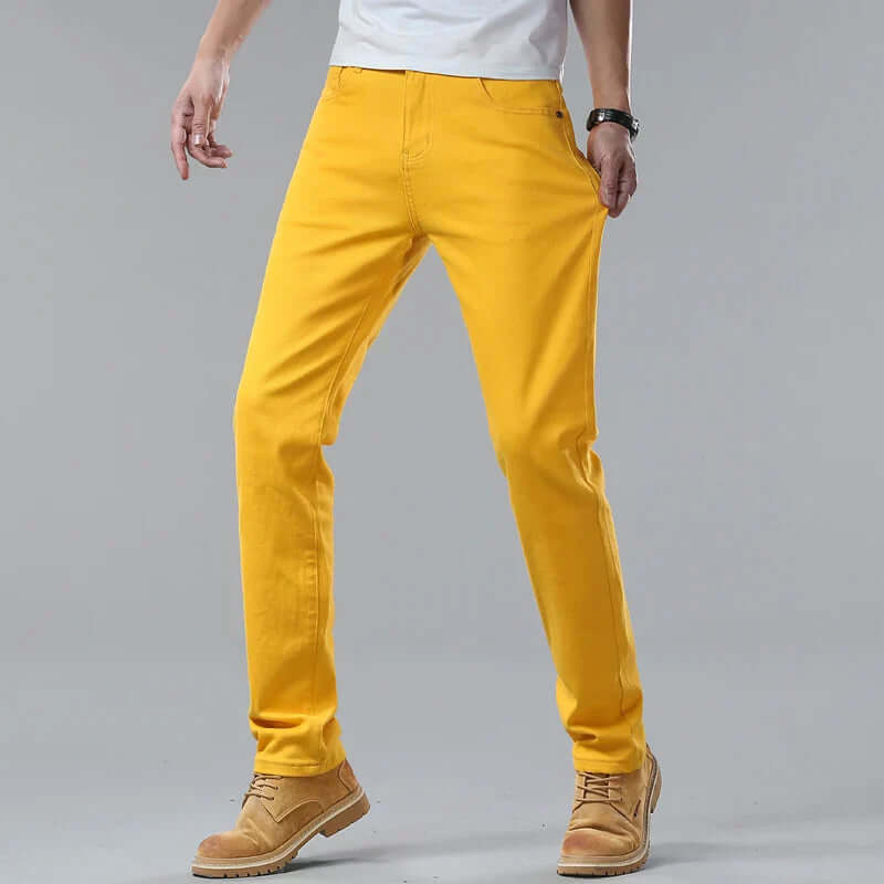 Slim-Fit Stretch Denim Pants for Men