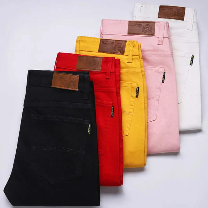 Slim-Fit Stretch Denim Pants for Men
