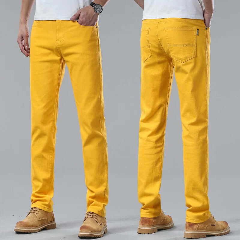 Slim-Fit Stretch Denim Pants for Men