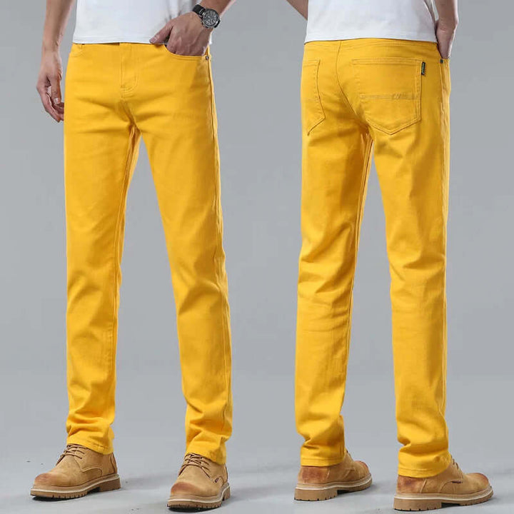 Slim-Fit Stretch Denim Pants for Men