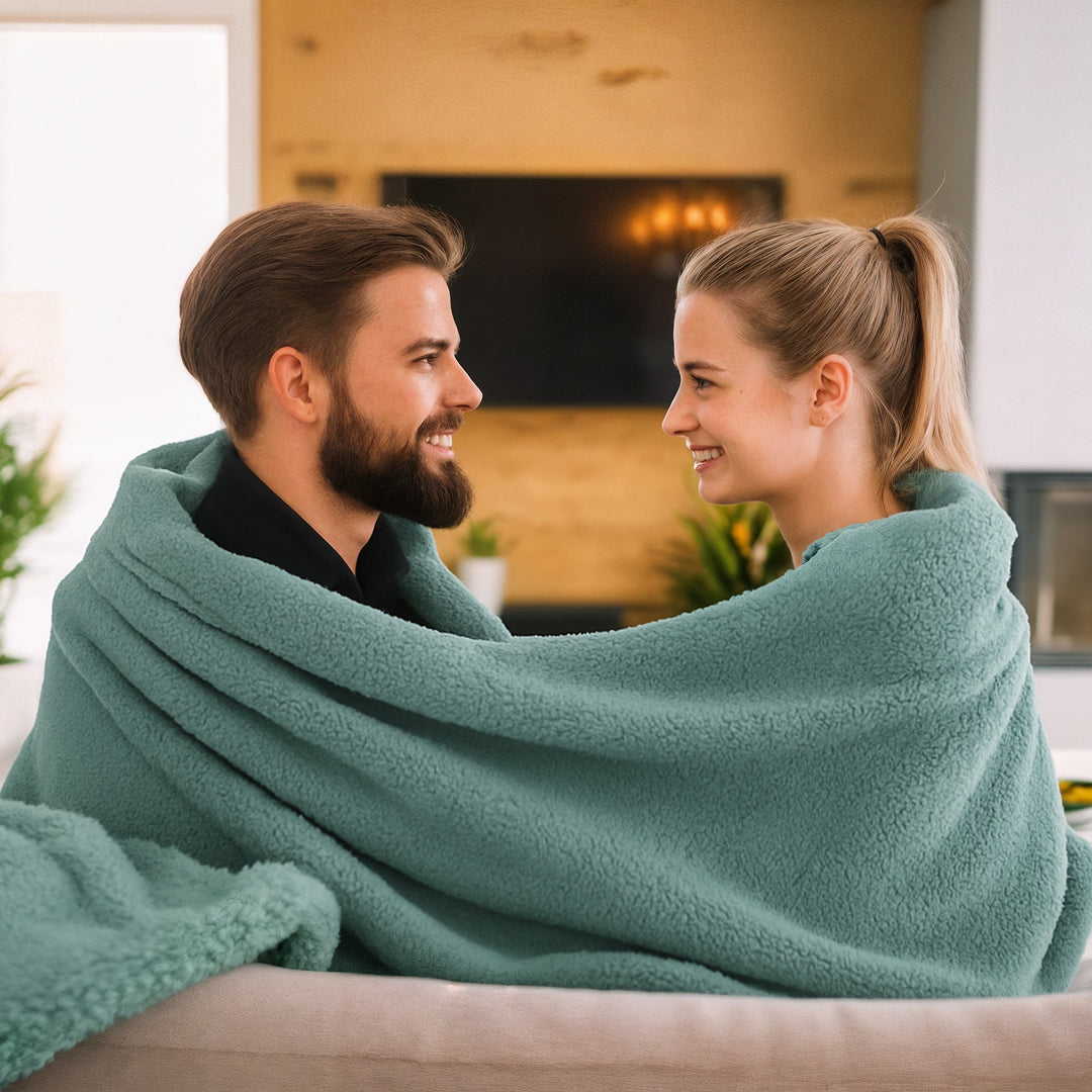 "Soft adult waterproof intimacy blanket, black, king size; sleek design, protects against spills and stains in bedrooms."