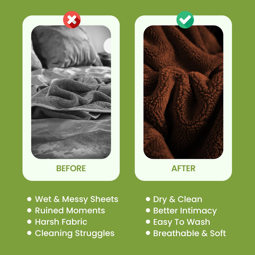 "Soft adult waterproof intimacy blanket, black, king size; sleek design, protects against spills and stains in bedrooms."