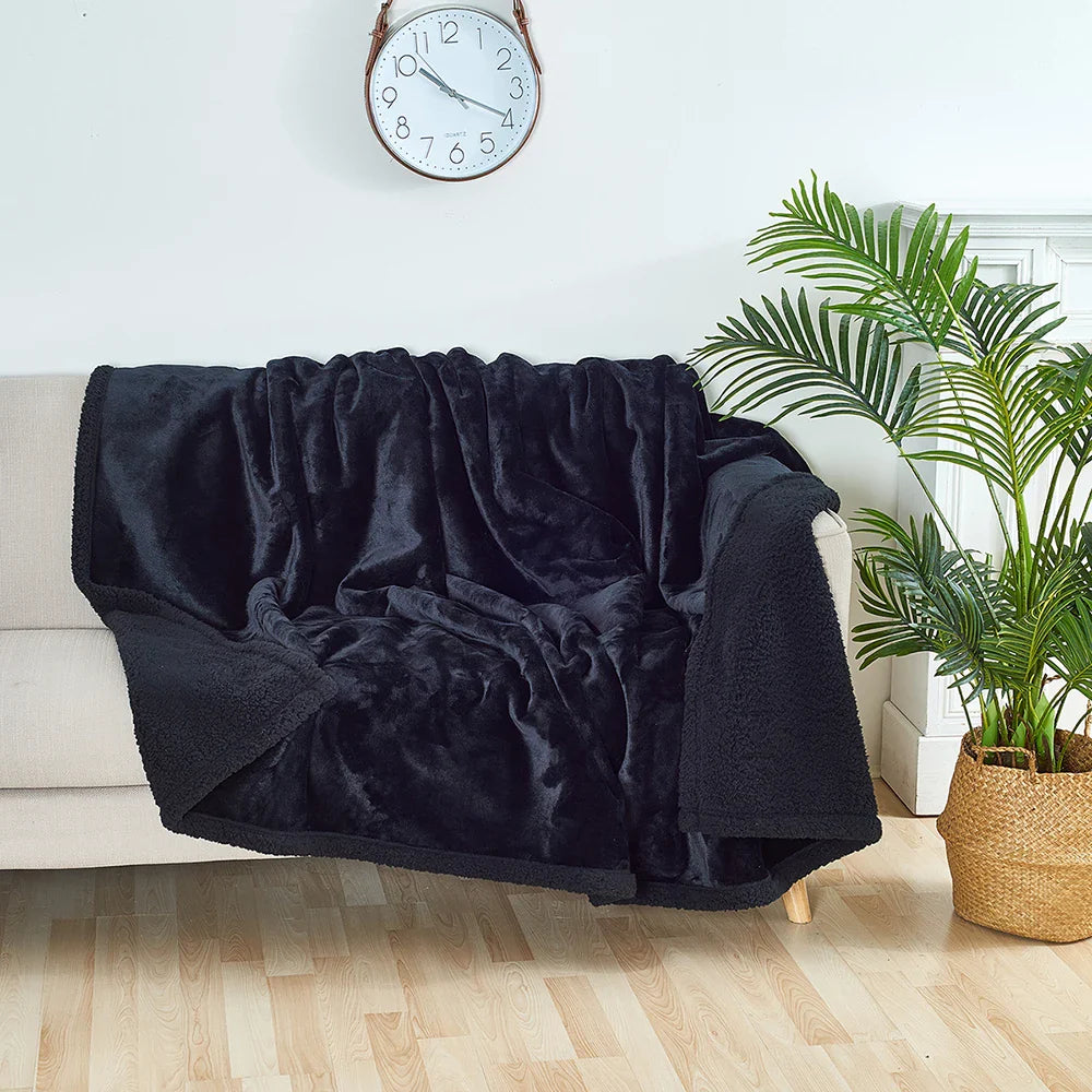 "Soft waterproof intimacy blanket providing comfort and protection, available in various sizes and attractive colors."