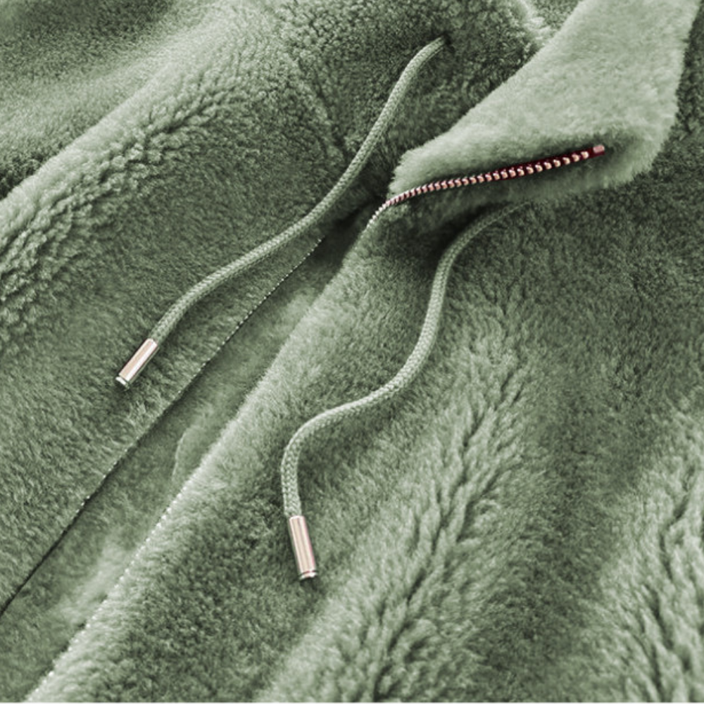 "Stylish women's warm jacket, grey, zip closure, premium polyester, elegant design, versatile fit for the chilly season."