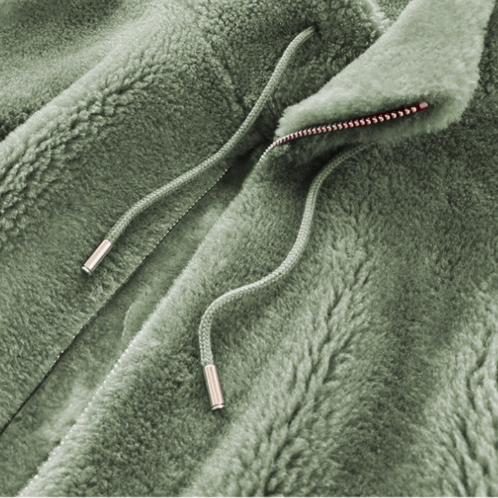 "Stylish women's warm jacket, grey, zip closure, premium polyester, elegant design, versatile fit for the chilly season."