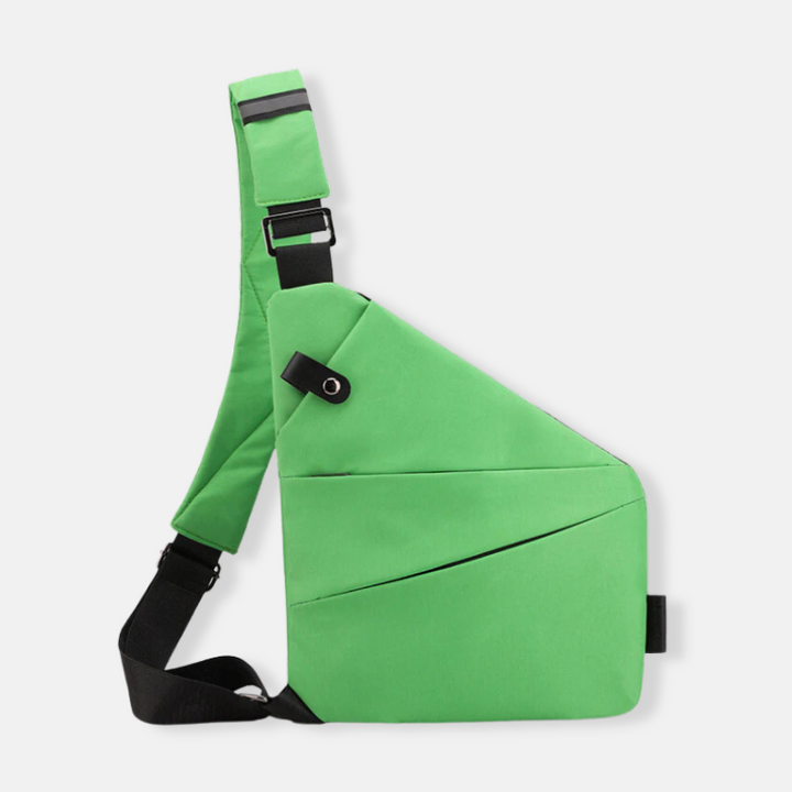 Unisex anti-theft crossbody bag with hidden pockets, ergonomic design, secure zipper, and water-resistant fabric, perfect for