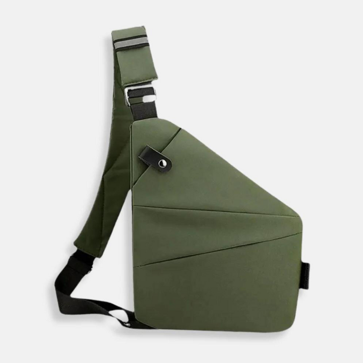 Unisex anti-theft crossbody bag with hidden pockets, ergonomic design, secure zipper, and water-resistant fabric, perfect for
