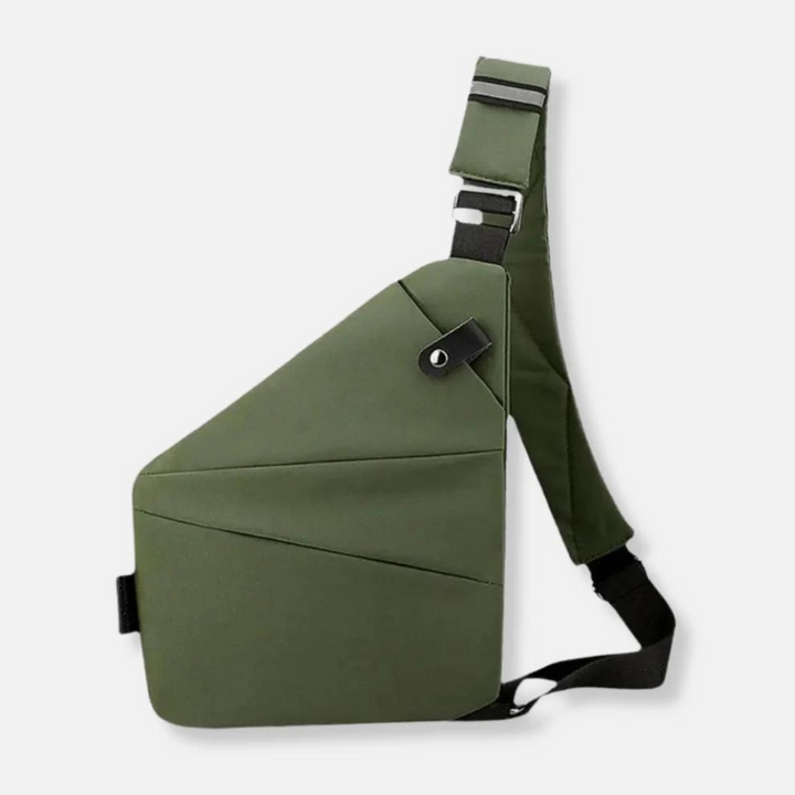Unisex anti-theft crossbody bag with hidden pockets, ergonomic design, secure zipper, and water-resistant fabric, perfect for