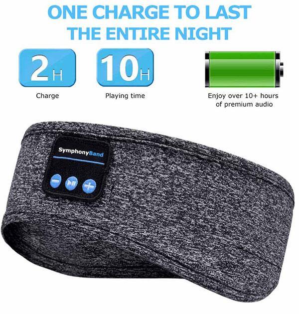 Unisex wireless sleep headband headphones in ocean blue, featuring a comfortable, stretchy design for noise-cancelling sleep.