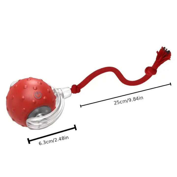 Vibrant Interactive Dog Play Ball with Tail, green color, durable and perfect for pet exercise and engagement indoors or outd