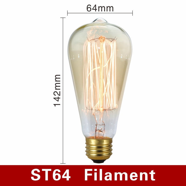 Vintage-style amber light bulbs emitting warm glow, suitable for cozy settings, with filament detail and dimmable feature.