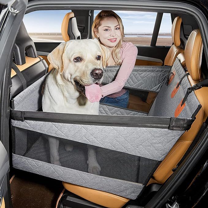 Waterproof dog car safety mat with memory foam, offering comfort and protection; fits all vehicle interiors seamlessly.