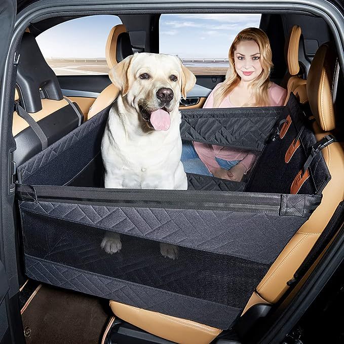Waterproof dog car safety mat with memory foam, offering comfort and protection; fits all vehicle interiors seamlessly.