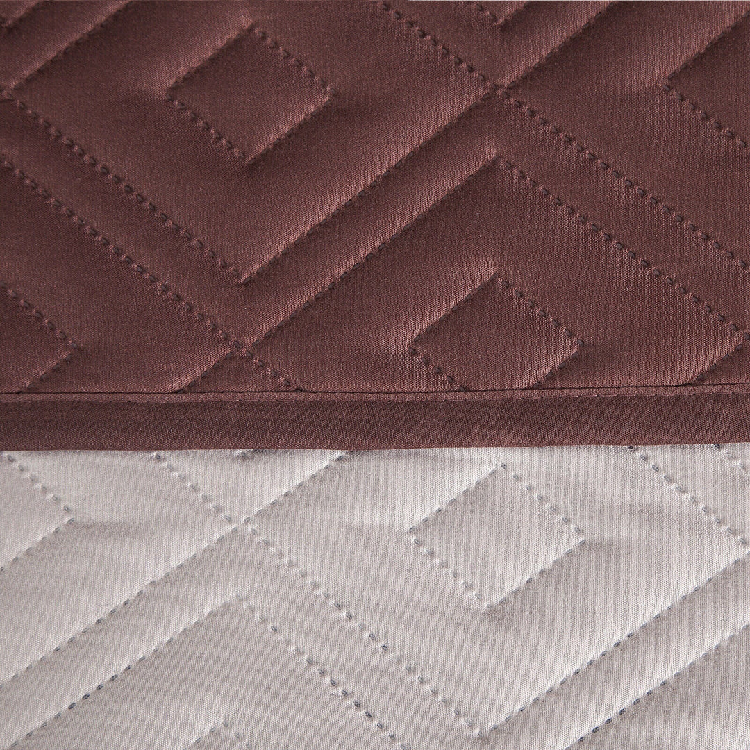 "Water-repellent non-slip reversible sofa cover protecting couch from spills and stains with pet sitting on it"