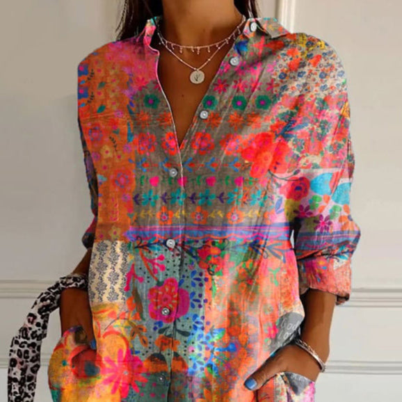 Women's classic cotton shirt with buttons; breathable, lightweight, perfect for summer, showcasing timeless style.