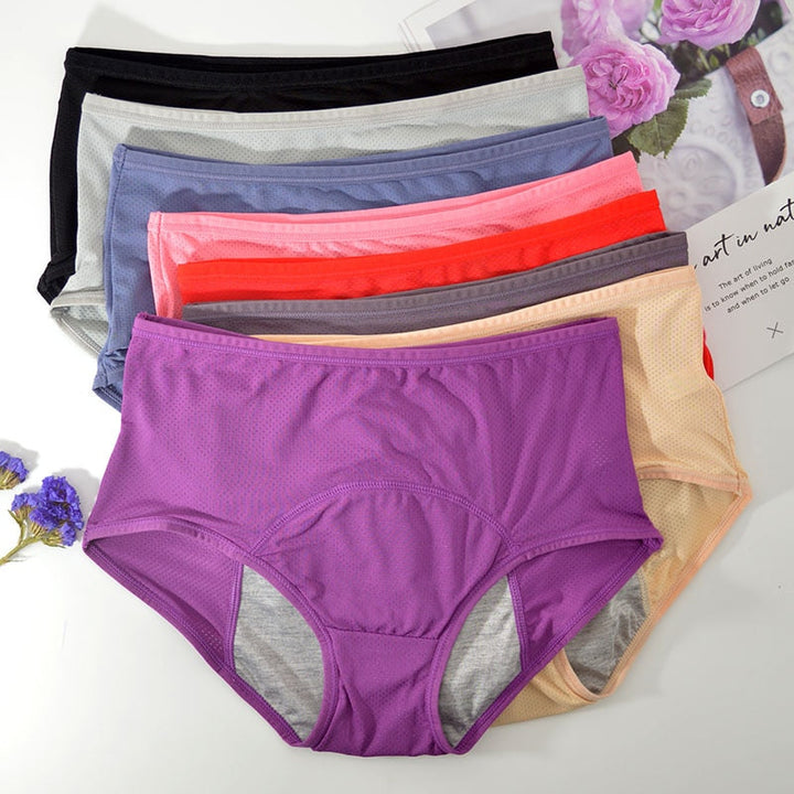 "Women's leakproof panties 3-pack with moisture-wicking, odor-reducing fabric and elastic waistband for comfort and protectio