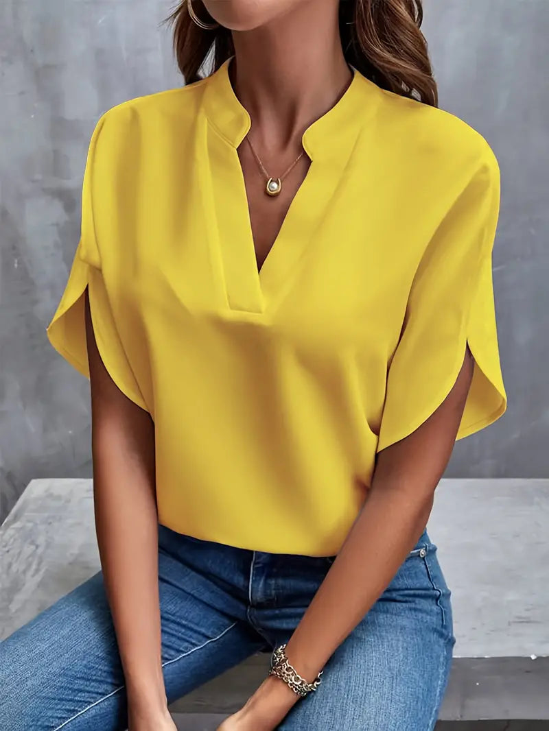 Women's lightweight blouse with elegant design, versatile for any occasion, shown in a range of colors, perfect for layering.