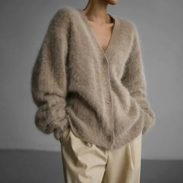 "Women's soft cashmere cardigan for spring and summer with elegant design, ideal for casual or dressy layers, lightweight war
