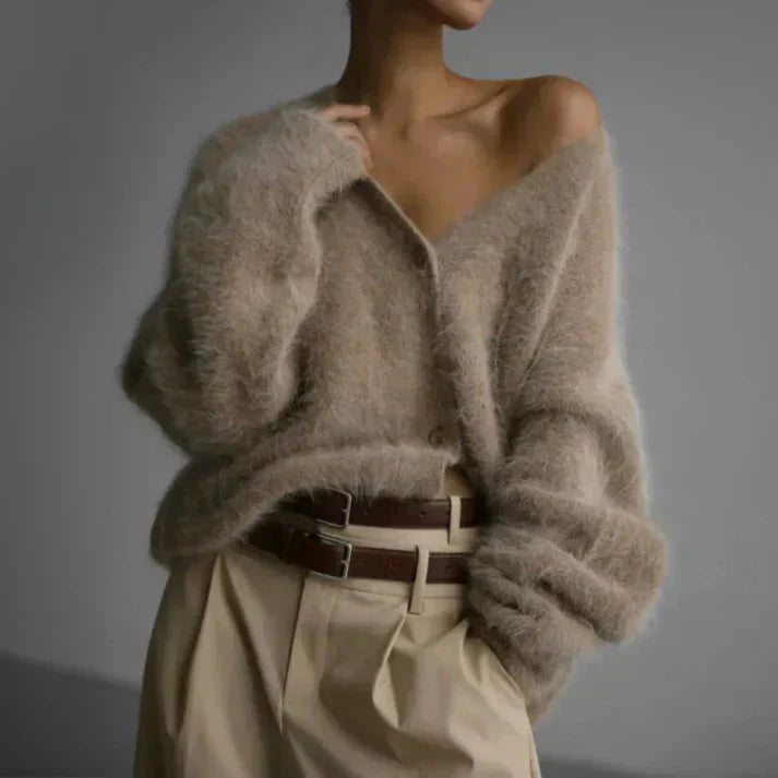 "Women's soft cashmere cardigan for spring and summer with elegant design, ideal for casual or dressy layers, lightweight war