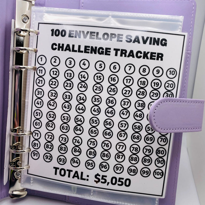 Set of 100 cash envelopes, numbered and organized, ready for the ultimate savings challenge.