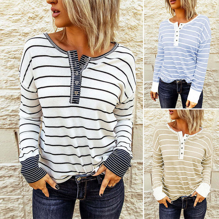 Women's Striped Long Sleeve Shirt