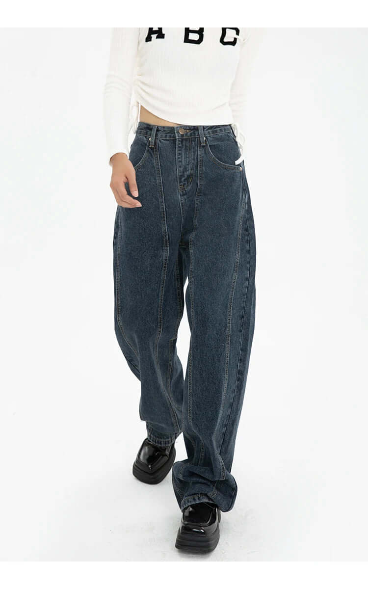 Women's High-Waisted Dark Wash Denim Jeans