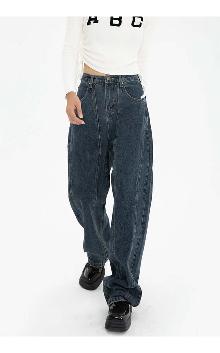 Women's High-Waisted Dark Wash Denim Jeans