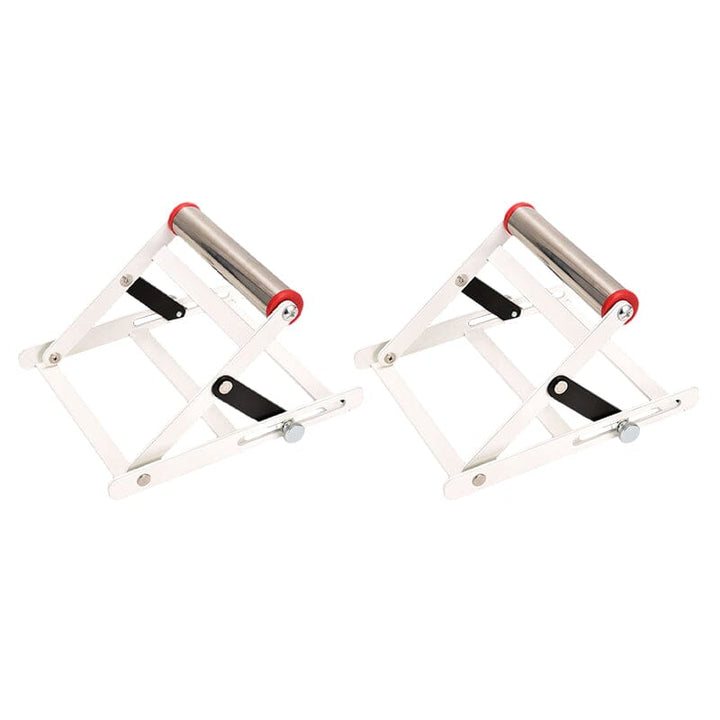Versatile adjustable support stand displaying its height adjustment mechanism for cutting