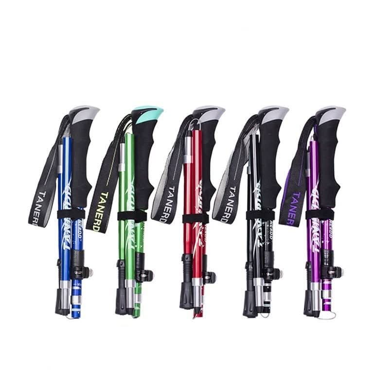 Essential outdoor gear: adjustable hiking poles for rugged trails and improved balance.
