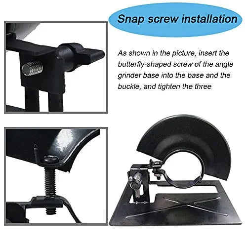 Adjustable angle grinder cutting bracket for precise cuts, includes a protective cover for safety