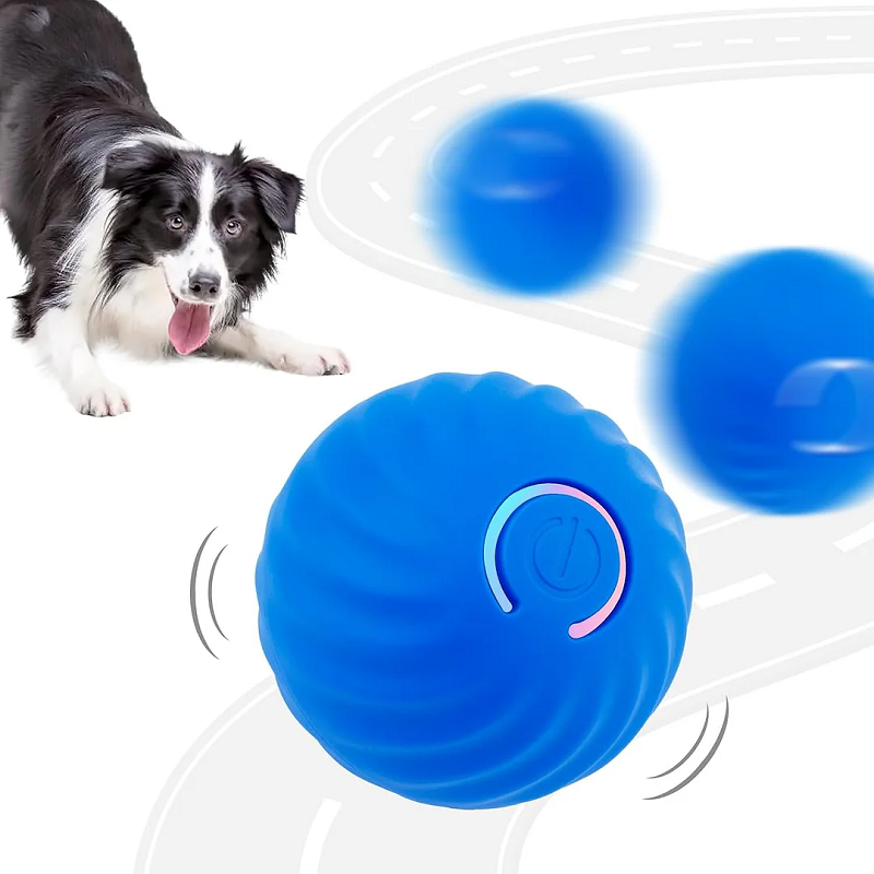 Durable automatic rolling pet toy ball for dogs, promoting healthy enrichment