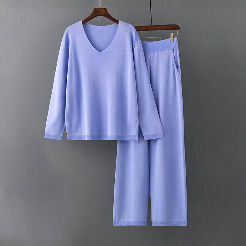 Women's Knitted 2-Piece Sweater and Pants Set