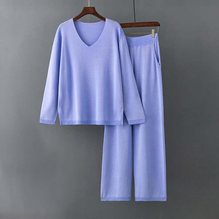 Women's Knitted 2-Piece Sweater and Pants Set
