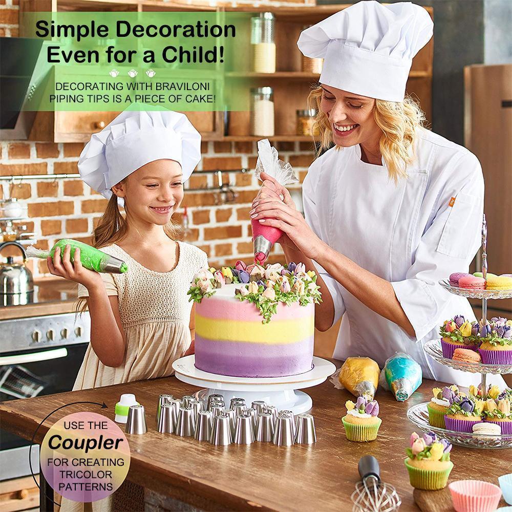 Decorating nozzle set, durable stainless steel kitchen gadgets for pastry making