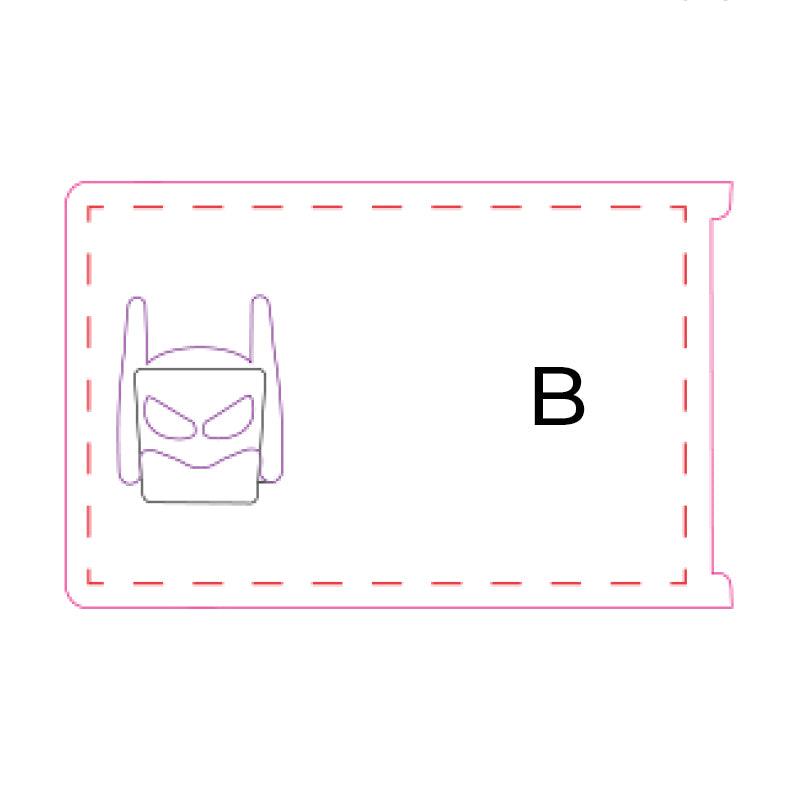 Card protector with a minimalist superhero design, a subtle yet stylish debit card accessory.