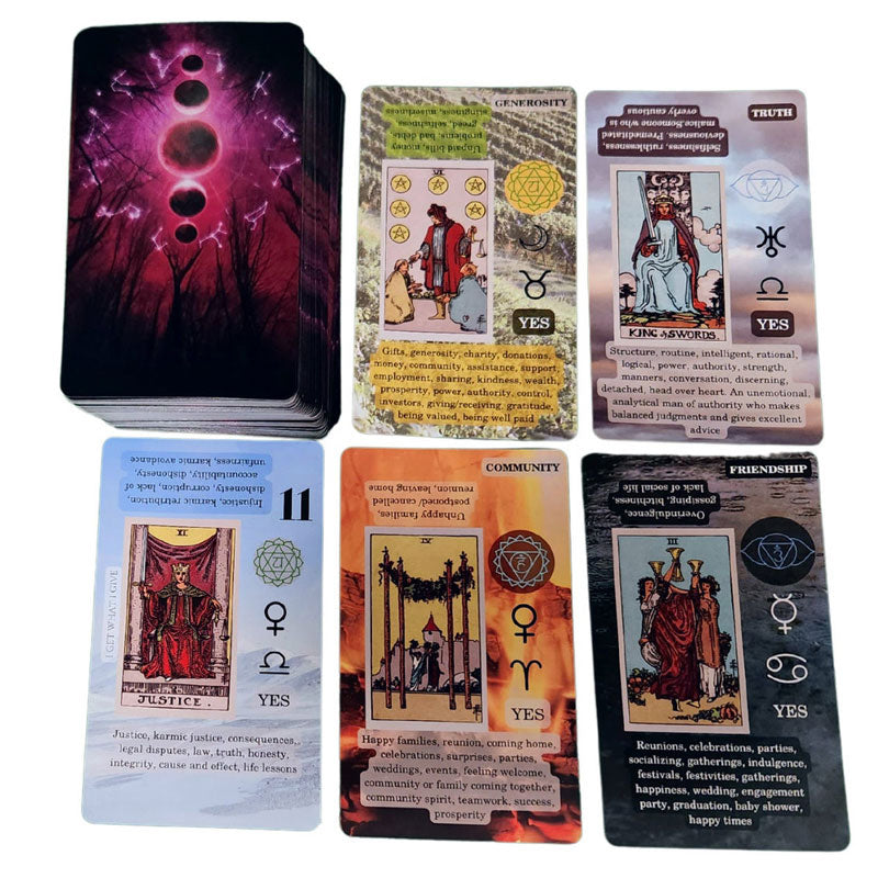Beginner-friendly tarot cards set with colorful Rider-Waite style deck, guidebook & pouch