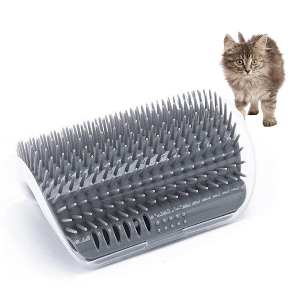 Pet groomer for cats, wall-mountable with massaging bristles for home pet care & entertainment