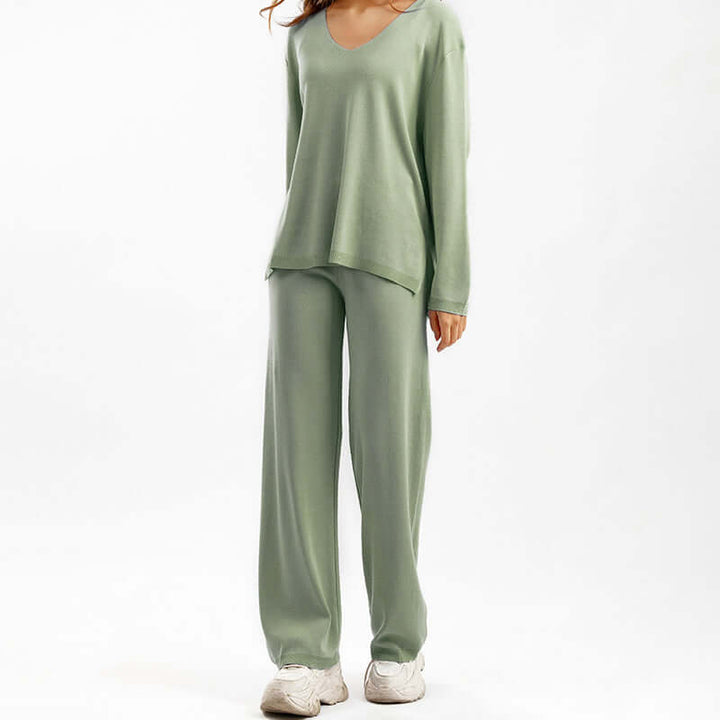 Women's Knitted 2-Piece Sweater and Pants Set