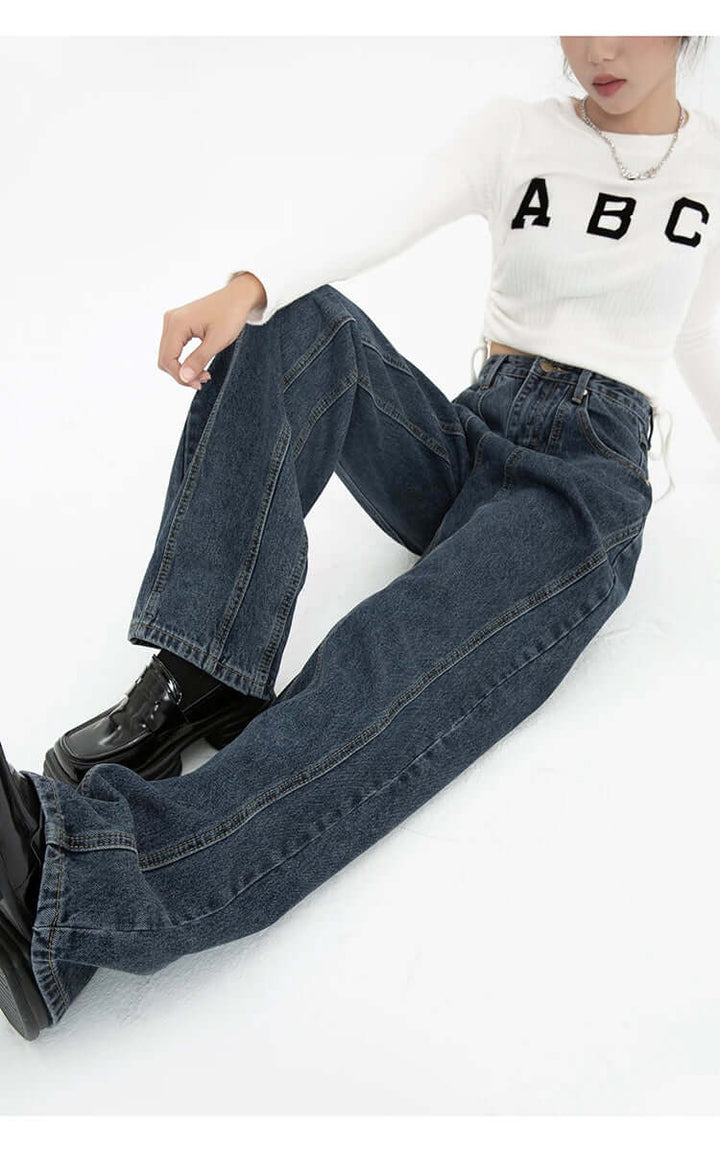 Women's High-Waisted Dark Wash Denim Jeans