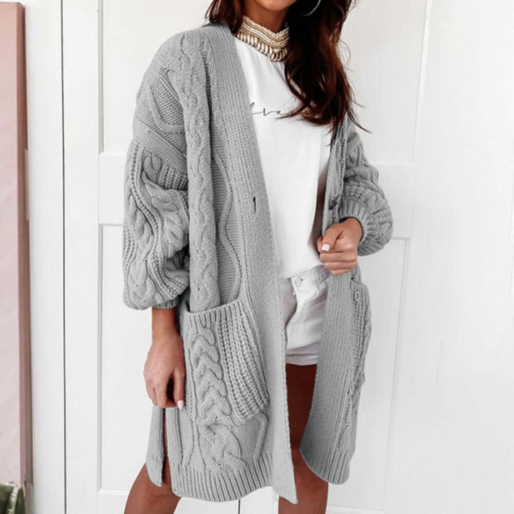 Women's Knitted Cardigan with Pockets